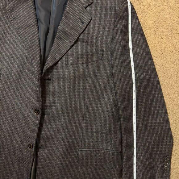 Brioni Unique Brown & Black 3 button Silk and Cashmere Jacket - Picture 7 of 8